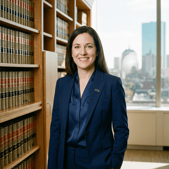 Professional lawyer headshot in business attire with confident expression